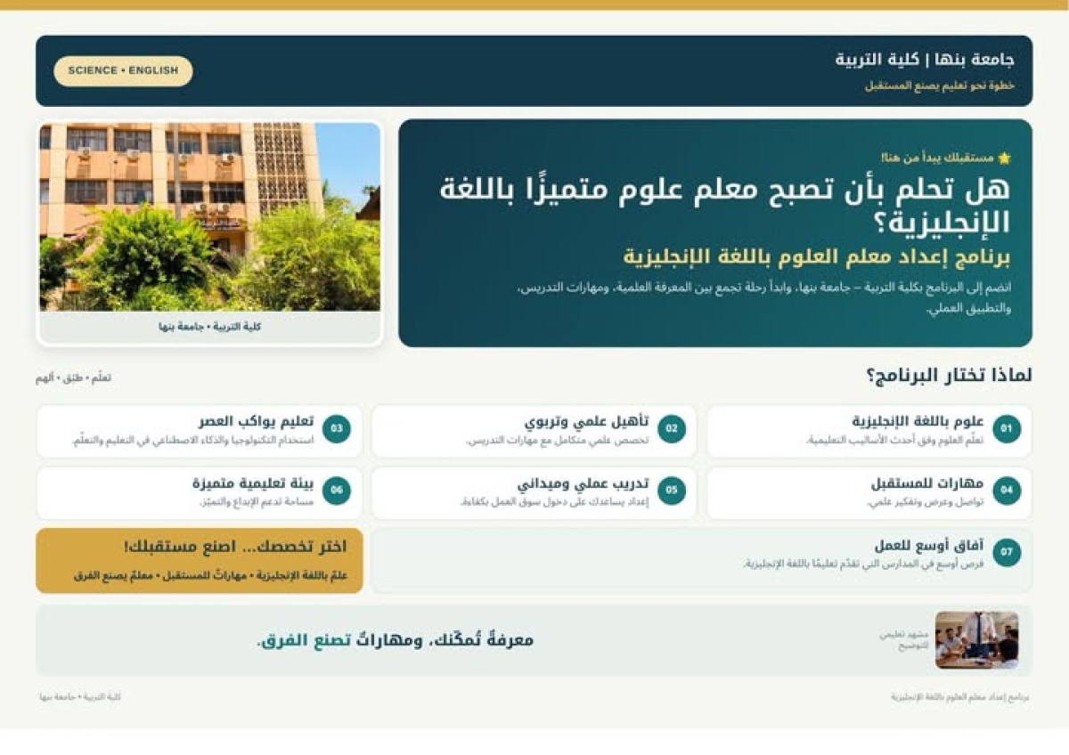 لماذا تختار برنامج العلوم باللغة الإنجليزية؟